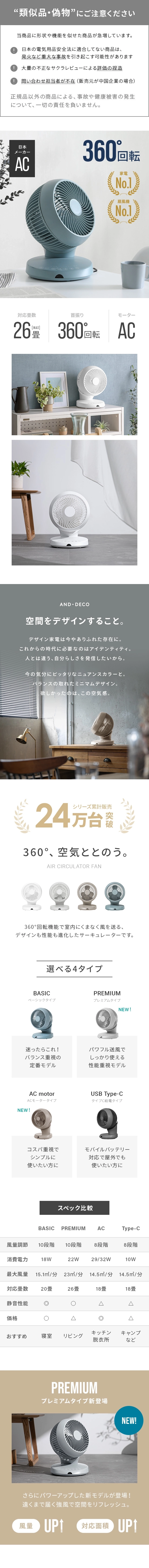 360°回転 サーキュレーター