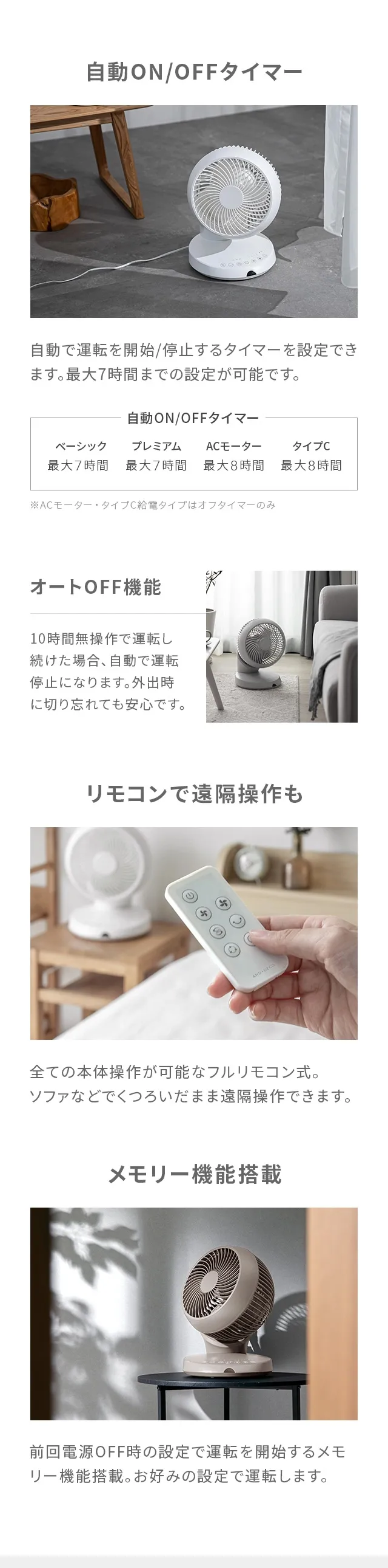 自動ON／OFFタイマー