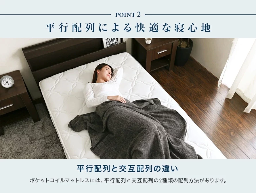 POINT2、平行配列による快適な寝心地