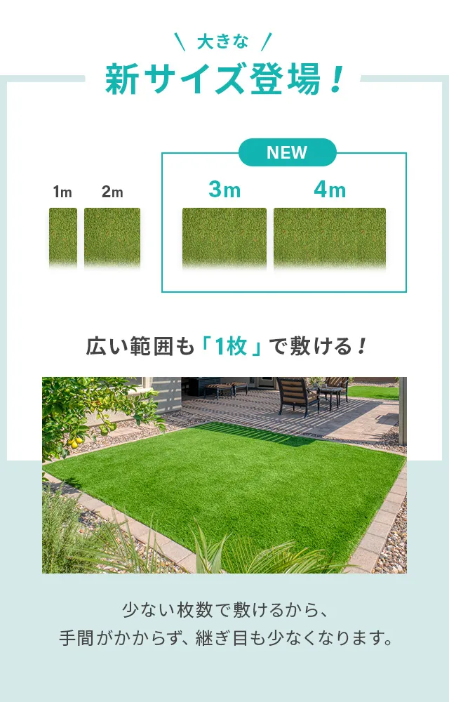 リアル人工芝 防草シート一体型タイプ 芝丈35mm 3×6m（自然な見た目