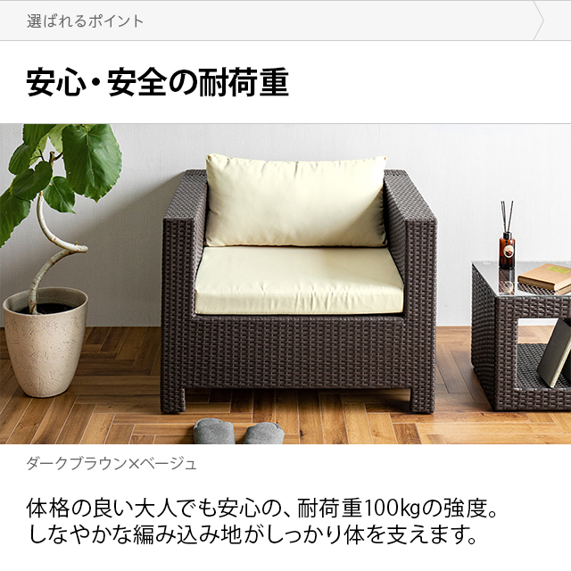 ラタン調 一人掛けガーデンソファ インテリア家具 家電 雑貨通販 Modern Deco モダンデコ