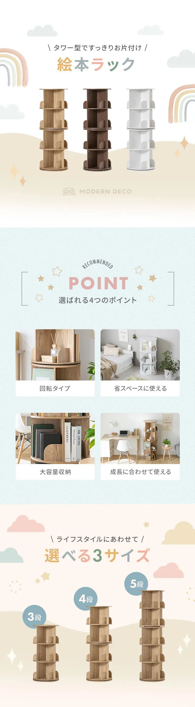 回転式絵本ラック