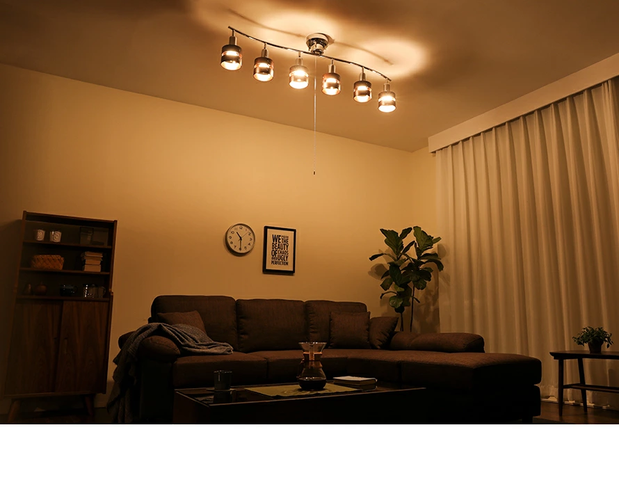 LEDシーリングライト6灯タイプ電球色LED付の使用イメージ