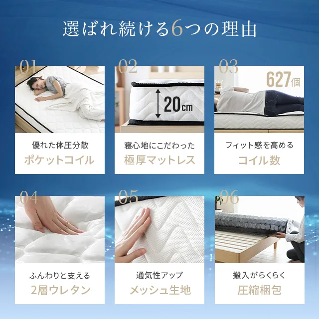 2層ウレタン仕様 ポケットコイルマットレス SD|モダンデコ公式 2層ウレタン仕様 ポケットコイルマットレス SD|モダンデコ公式