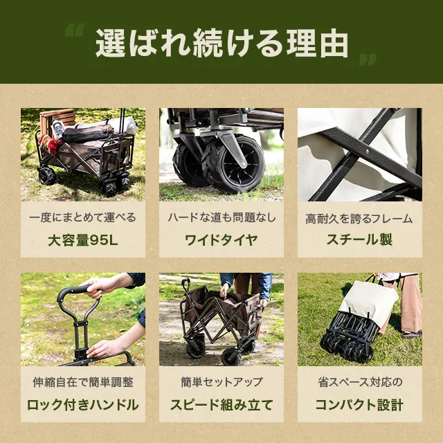 95L ワイドタイヤキャリーワゴン｜モダンデコ公式｜インテリア・家具の総合通販