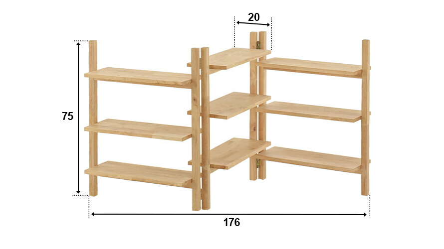 可動式オープンラック 天然ラバーウッド製 インテリア家具 家電 雑貨通販 Modern Deco モダンデコ