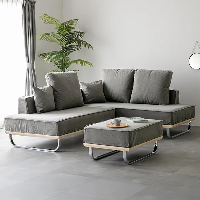 コーデュロイソファセット カウチ+2P+オットマン フルセット