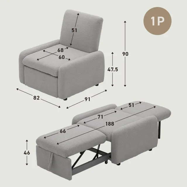 ソフベッド　オシャレ　シンプルかつモダン　【新品】 幅82/132cm] 3WAYソファベッド ワンタッチで切り替え｜モダンデコ公式