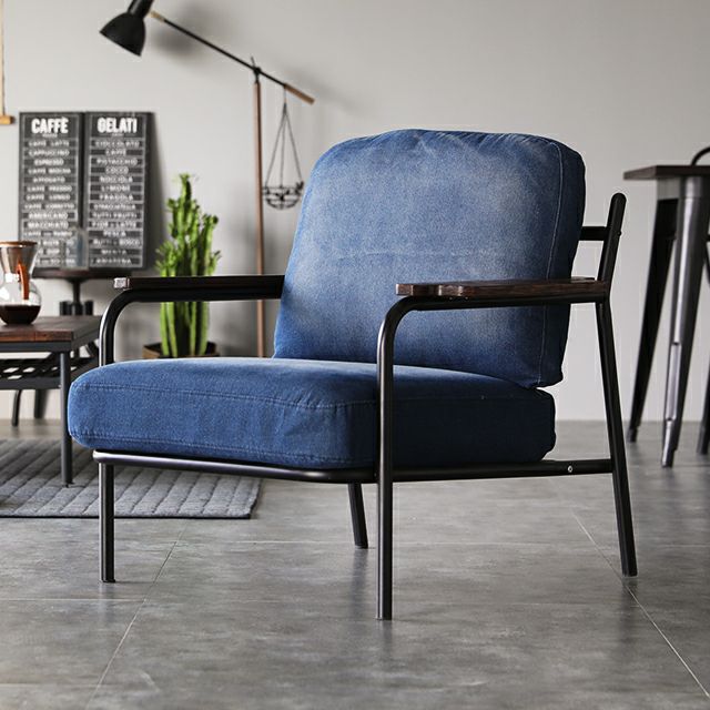 [幅79cm] 1人掛けデニムソファ