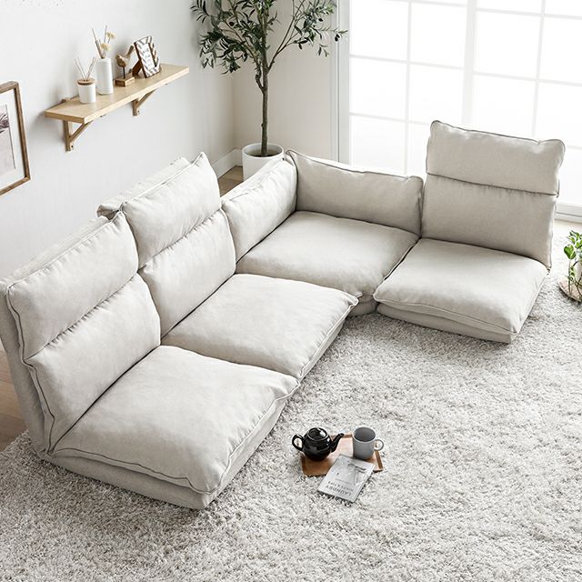 [幅249cm] 3人掛けフロアソファセット マルチタイプ