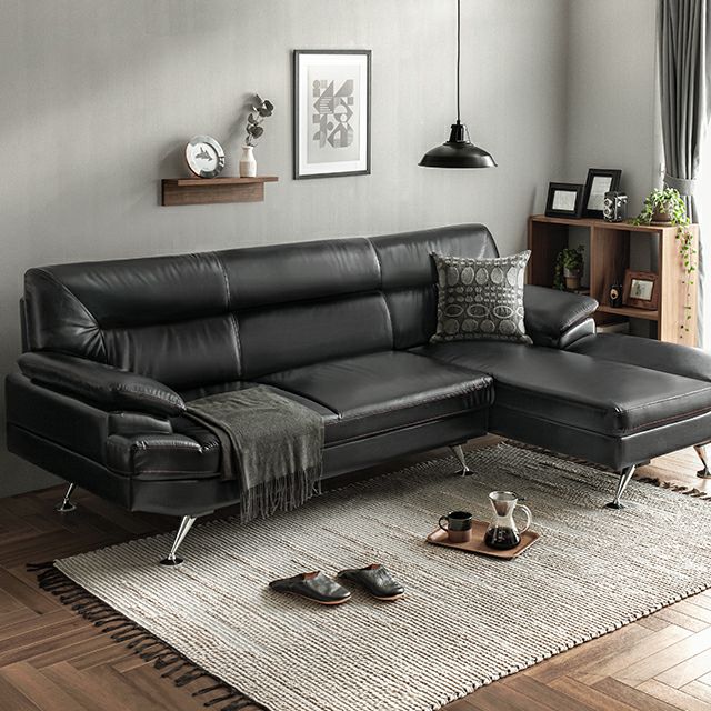 [幅236cm] 3人掛けレザーカウチソファ