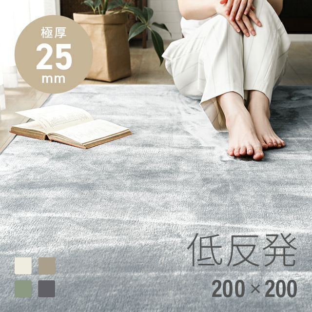 低反発ラグ 極厚タイプ 200×200cm