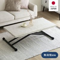 幅120cm 日本製 昇降式テーブル 昇降デスク 高耐久DAP天板 大理石調 ガス圧式 高さ25~72cm