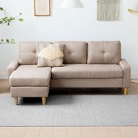 [幅183cm・傷に強いペット対応生地も] 3人掛けカウチソファ 組換え可能 L字型 北欧デザイン