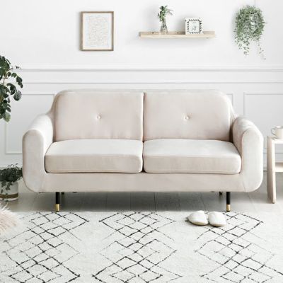 [幅161cm] 2人掛けベロアソファ