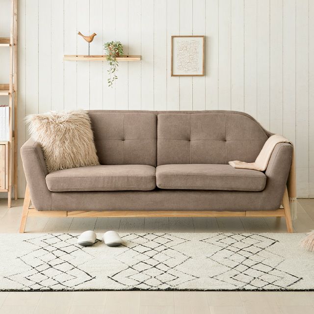 [幅180cm] 2人掛けソファ 北欧デザイン 天然木脚 アームレスト