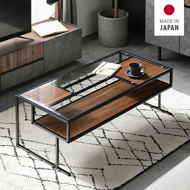 幅105cm 日本製 ガラスセンターテーブル