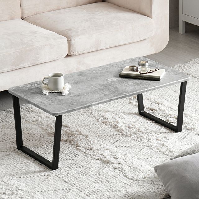 幅90cm センターテーブル 大理石/モルタル調 スクエアレッグ 安心面取り加工