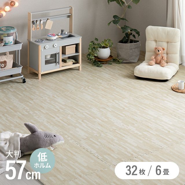 Amazon.co.jp: ジョイントマット 32×32×1㎝ 18枚組 木目調
