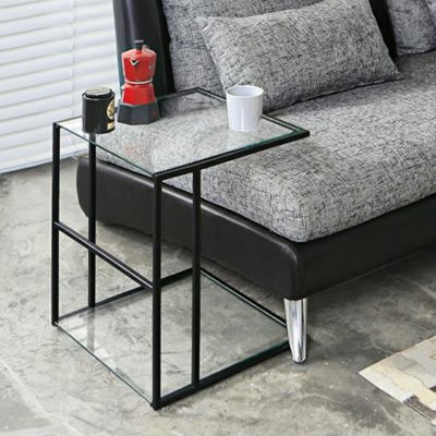 モダン ガラス サイドテーブル 約40cm x 40cm x 46cm IKEA Amazon｜ベッドサイドテーブル、モダンなベッドサイドテーブル